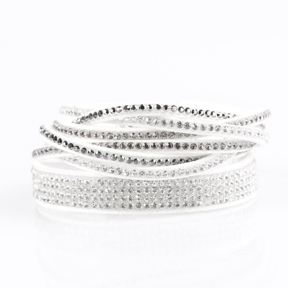 White leather wrap bracelet